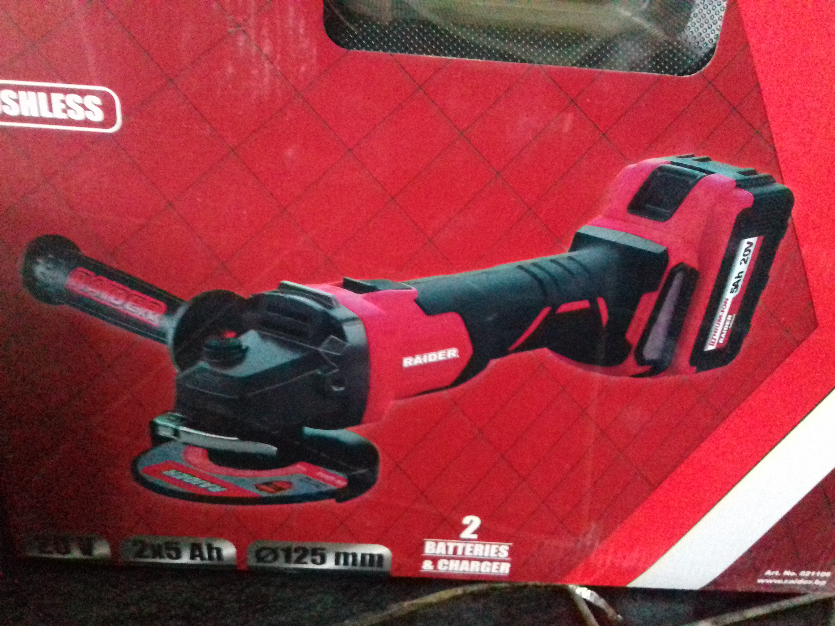 021106 POLIZOR UNGHIULAR CU ACUMULATOR 20V 12MM 2*5AH BMC RDI-AGB61