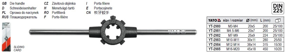 YT-2982 PORT FILIERA M7-M9