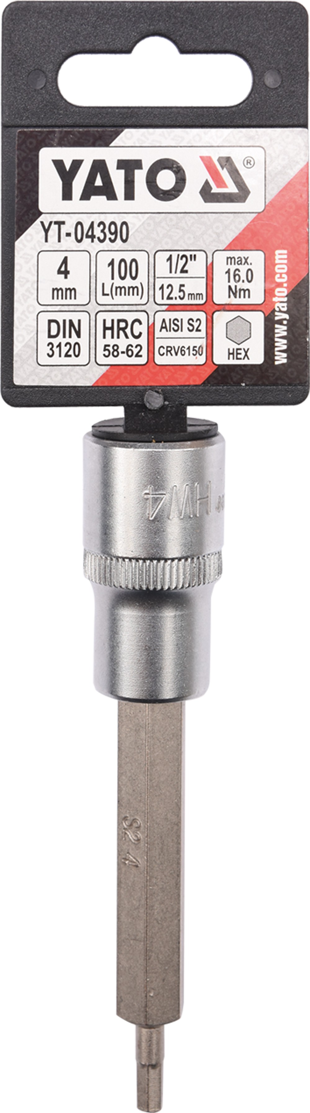 YT-04390 BIT HEXAGONAL 1/2  4*100MM